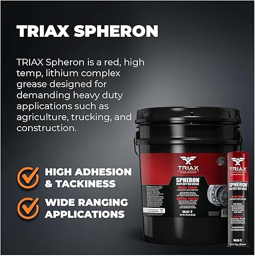 Miniatura 3 de TRIAX Spheron Grease NLGI-2 Complejo de litio, alta temperatura, súper resistente, ultra pegajoso, EP, resistente al agua, para quinta rueda,