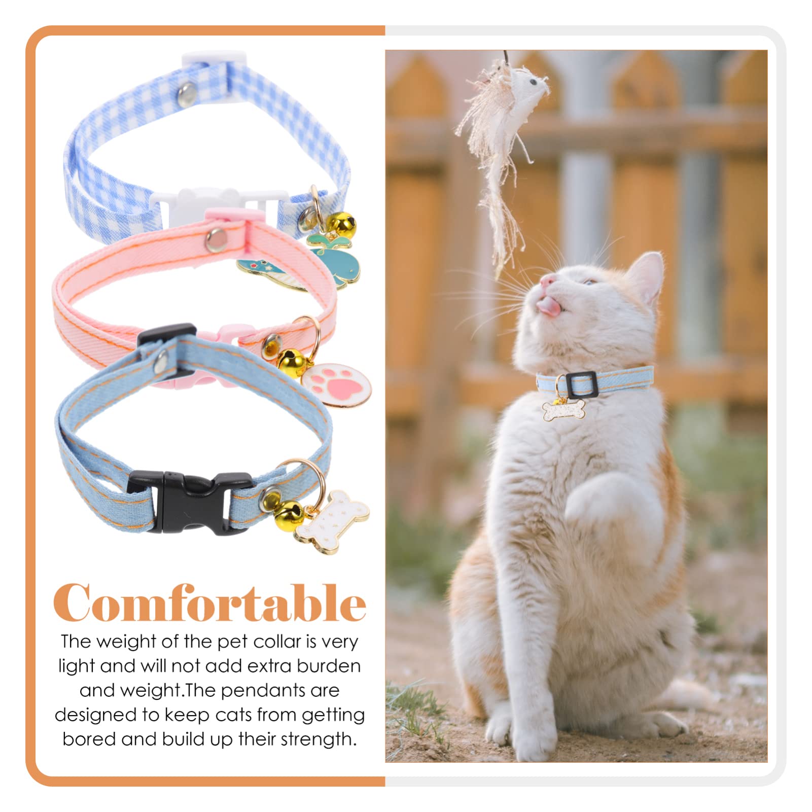 VANZACK 12pezzi Collare Per Gatti Regolabile Con Campanellino e Pendenti Colorati Collari Con Design Adorabile Per Gatti e Gattini Sicuro e Confortevole