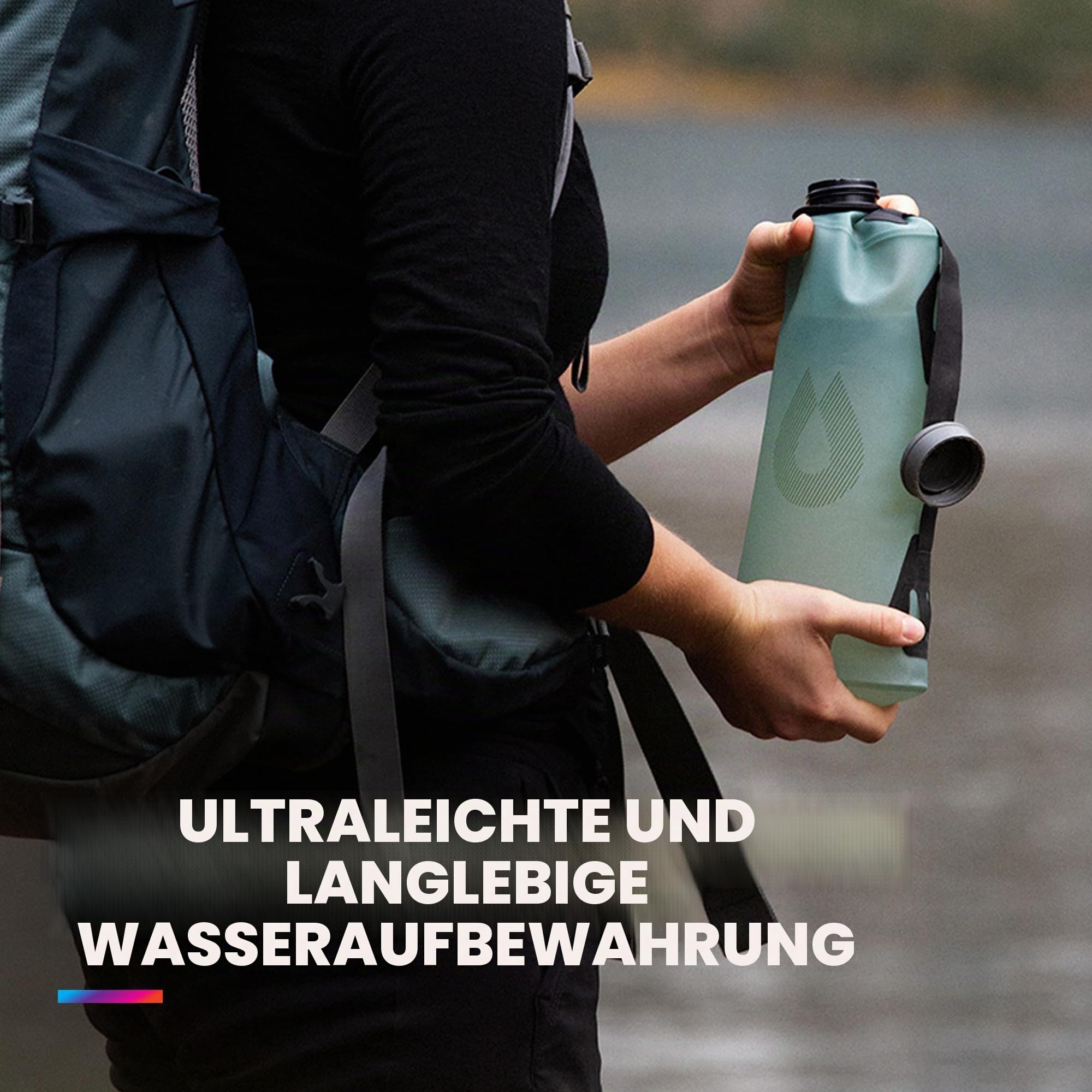 Hydrapak Seeker - Collapsible Water Storage (3L/100oz) - BPA & PVC Free Camping Hydration Reservoir Bag - Sutro Green, Gruen