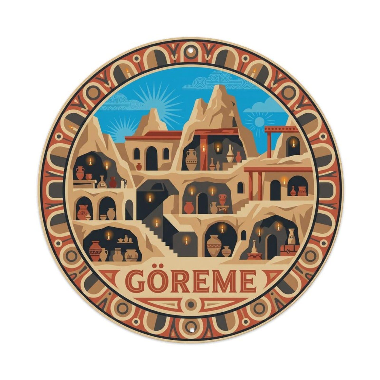 Turkey Goreme Underground City Travel Cappadocia Metal Tin Sign