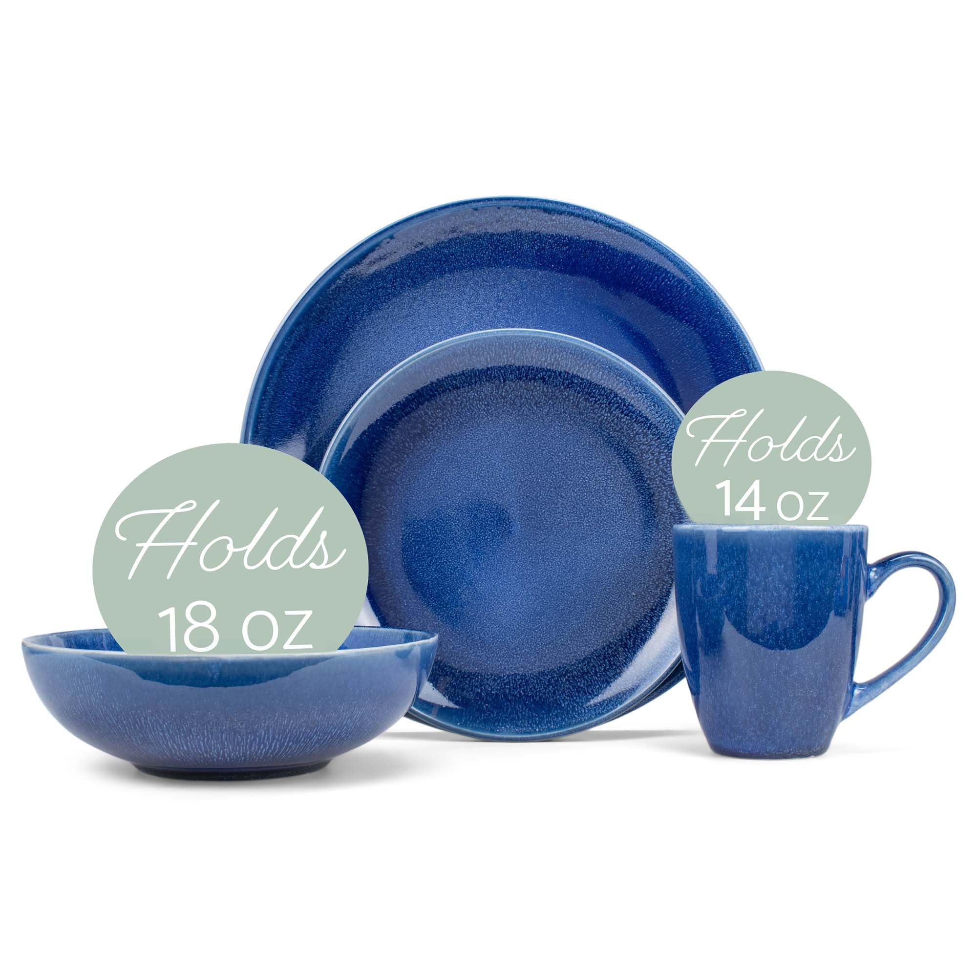 Set Stoviglie In Gres Ceramica Elanze Designs, 16 Pezzi Per 4 Persone