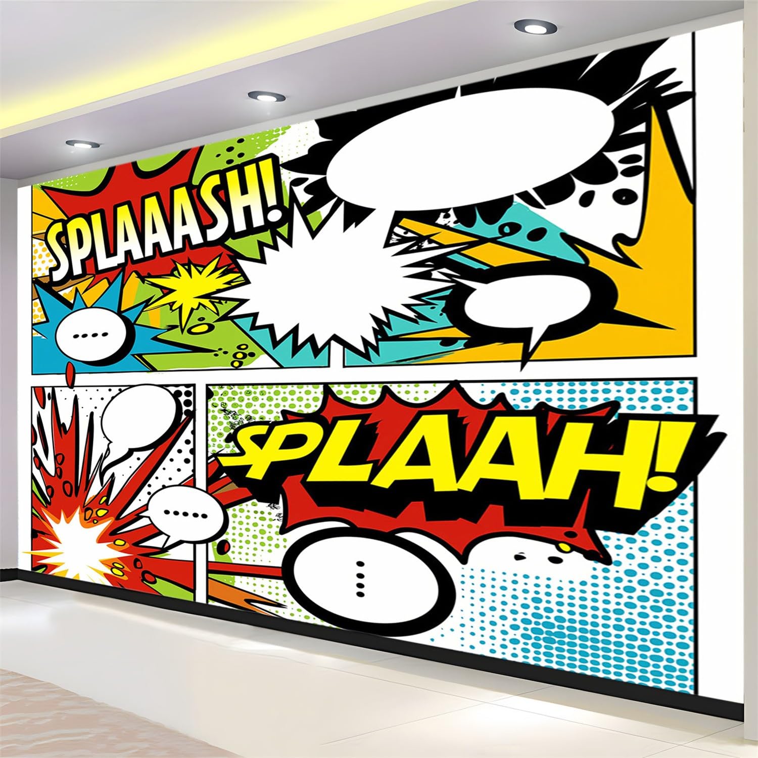 Tapeta murale szer. 118 x wys. 83 komiks pop art elementy 3D włóknina mural ścienny do sypialni salonu dekoracja ścian z kreskówek tło telewizora sofa naklejka ścienna (nie samoprzylepna)