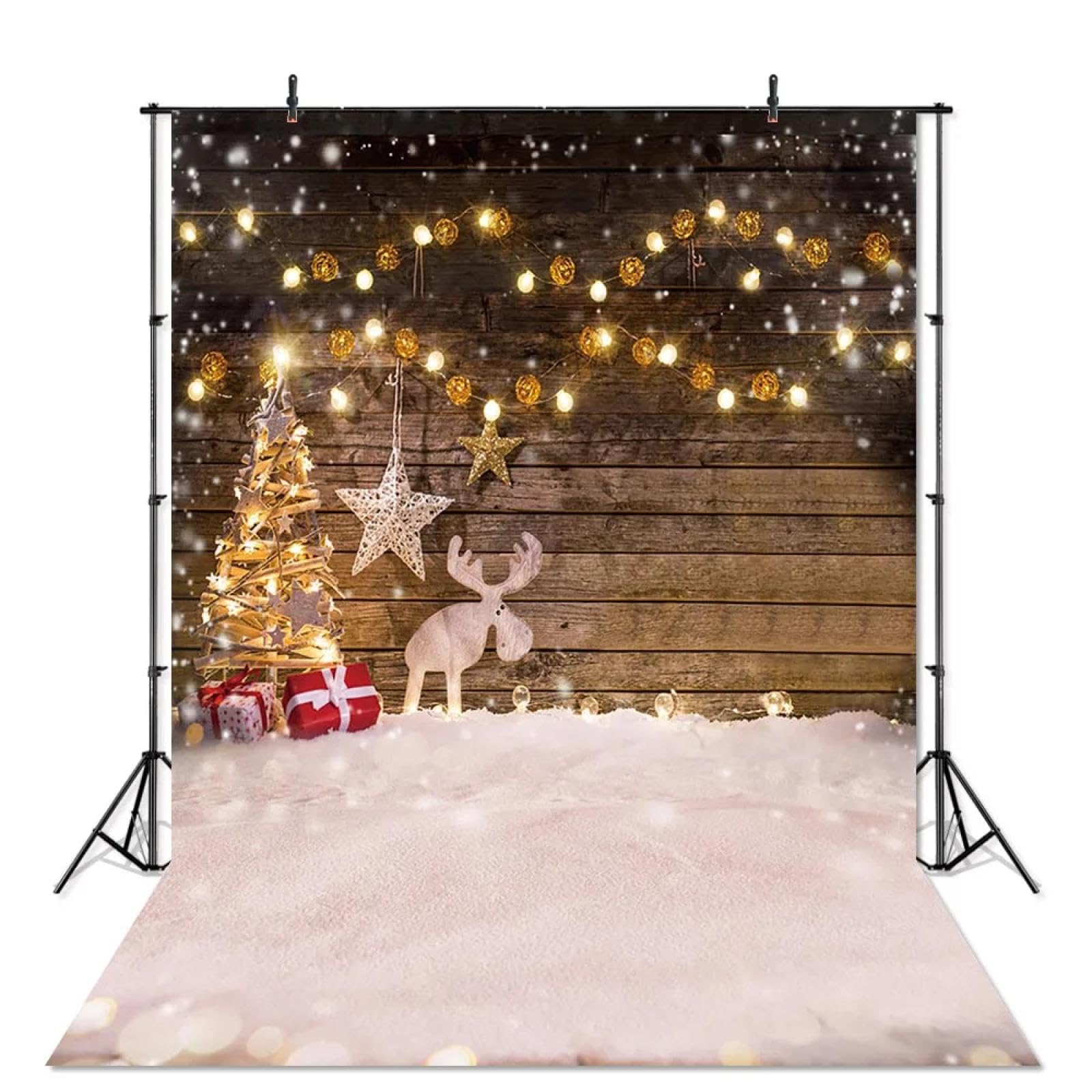 Bożonarodzeniowe tło fotograficzne zima płatek śniegu rustykalna drewniana podłoga dzieci portret tło studio fotograficzne rekwizyty do sesji zdjęciowej 440 x 300 cm