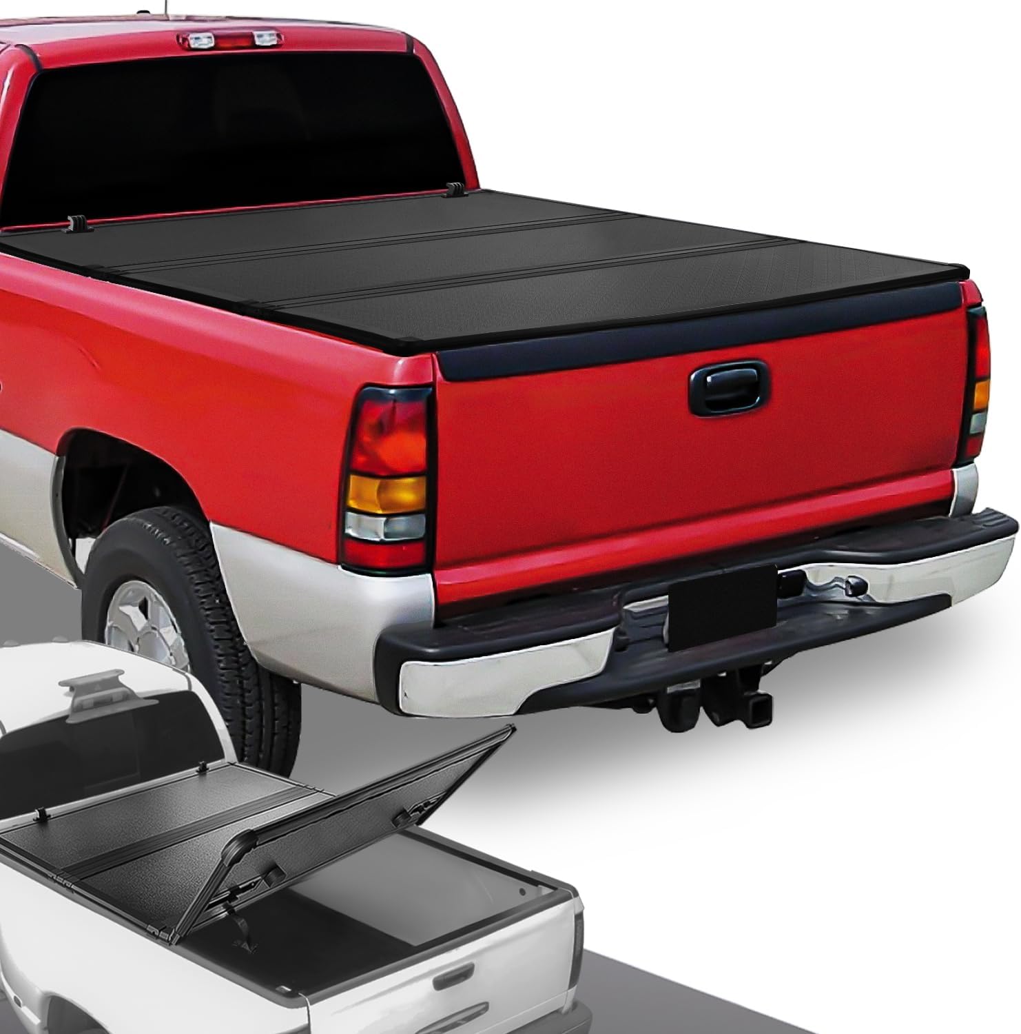 DNA Motoring TTC-RU-033 Soft Vinyl Roll-Up Tonneau Cover Compatible with 1999-2006 Silverado Sierra 1500 2500 3500 & HD Models 6.5Ft Fleetside Bed, Black