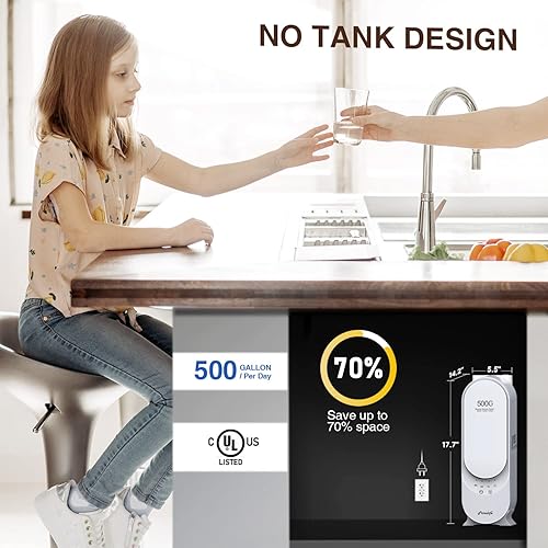 Miniatura 3 de Frizzlife Sistema de filtración de agua de ósmosis inversa alcalino y remineralización excelente sabor sin tanque filtro de RO de flujo rápido de