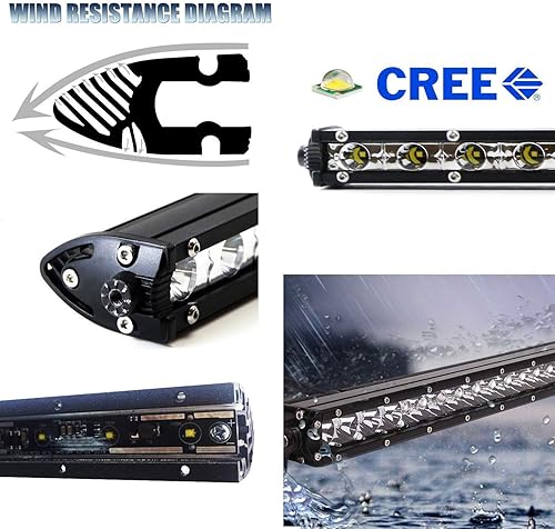 Miniatura 2 de iJDMTOY 36" ultra delgado 108W High Power barra de luz CREE LED con capucha de montaje Scoop Bulge e interruptor de prendidoapagado, relé de