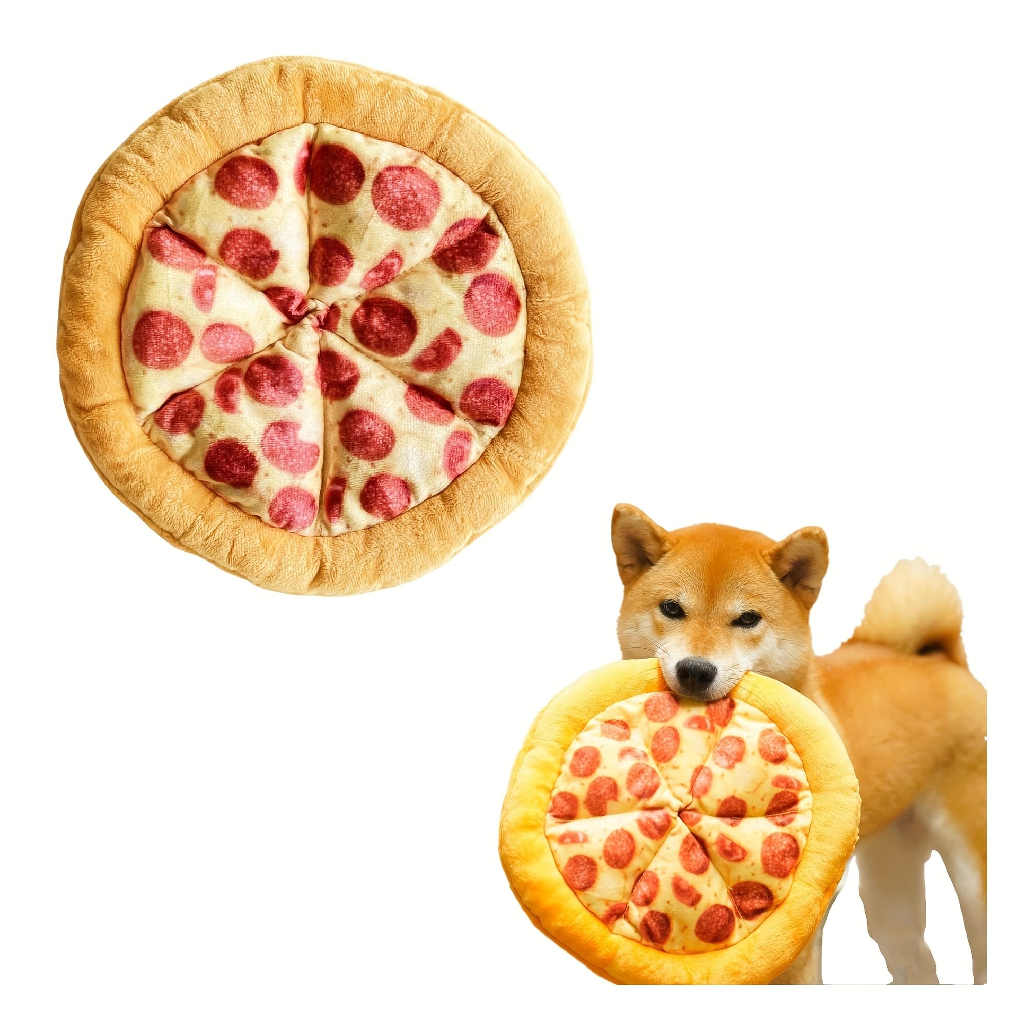 DAFORERAL Pizza Design Pet Grinding Teeth Squeaky Plush Toy – Durable Chew Toy for Dogs, Interactive Pet Supply for Play and Dental Health
