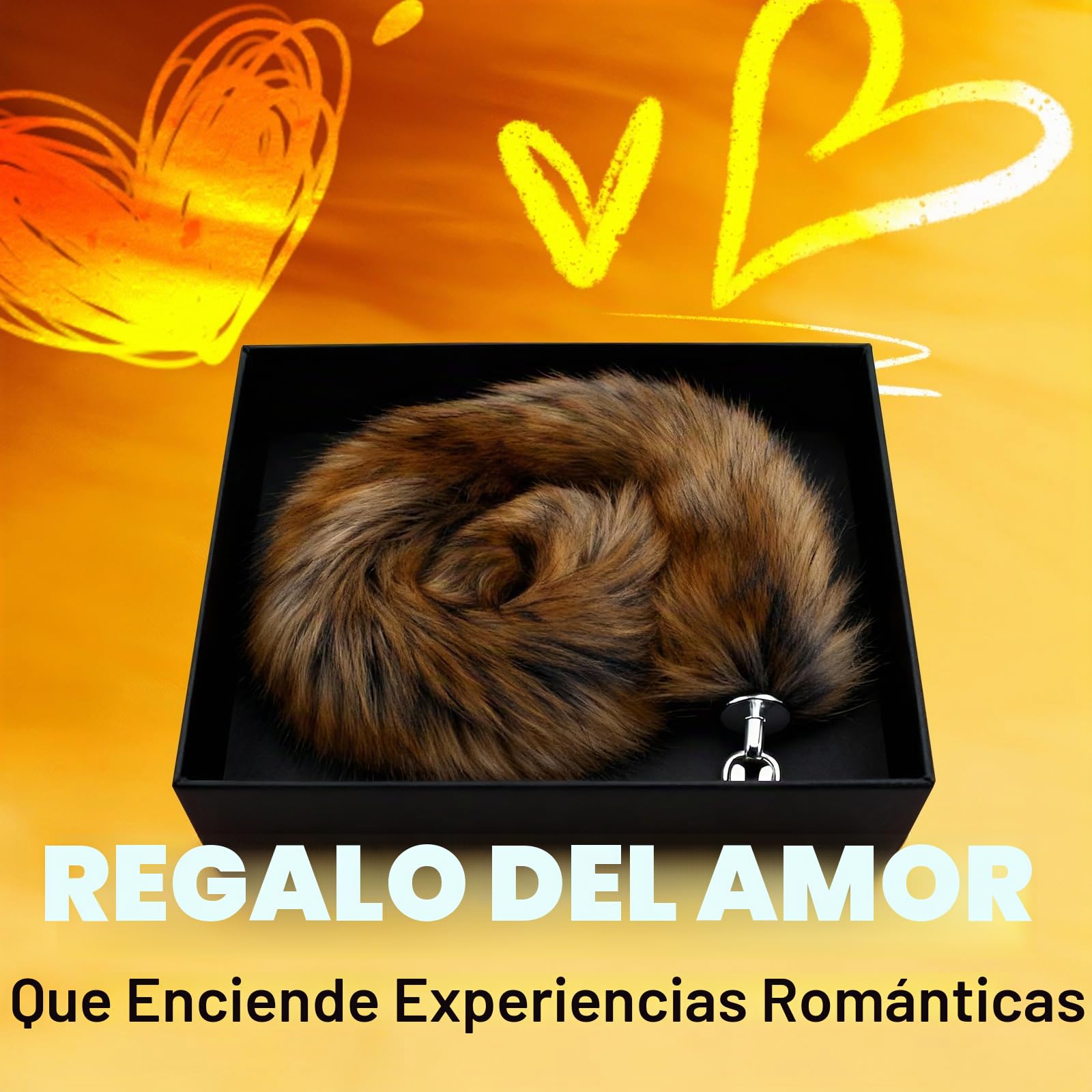Plug Anal Con Cola De Zorro Para Mujeres Con Cola Plug Anal De Acero Inoxidable Butt Plug SM Tailplug BDSM Cosplay EróTico Furry Cola De Zorro Juguete Sexual Para Hombres Parejas Principiantes (L)