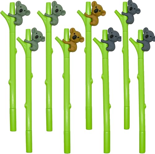 Miniatura 1 de Lopenle 24 bolígrafos de koala novedosos bolígrafos de gel de animales, bolígrafos Koala trepadores de árbol de escalada de 0.020 in para escuela,