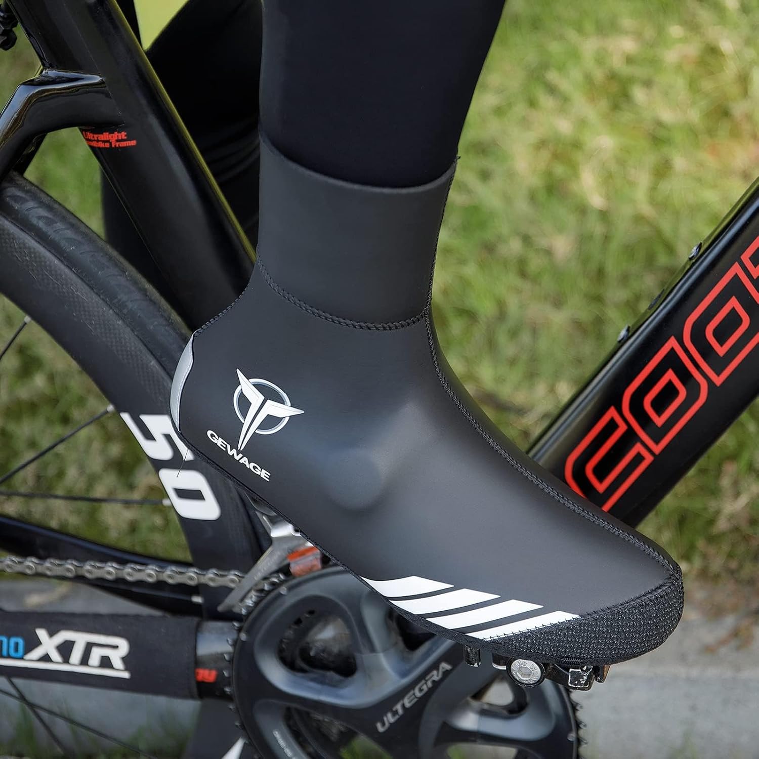 Cycling Shoe Covers Winter Thermal Warm Cycling Overshoes Water Resistant Windproof Bike Bicycle Shoe Covers for Man Woman (BLACK, X-Large) - Image 2