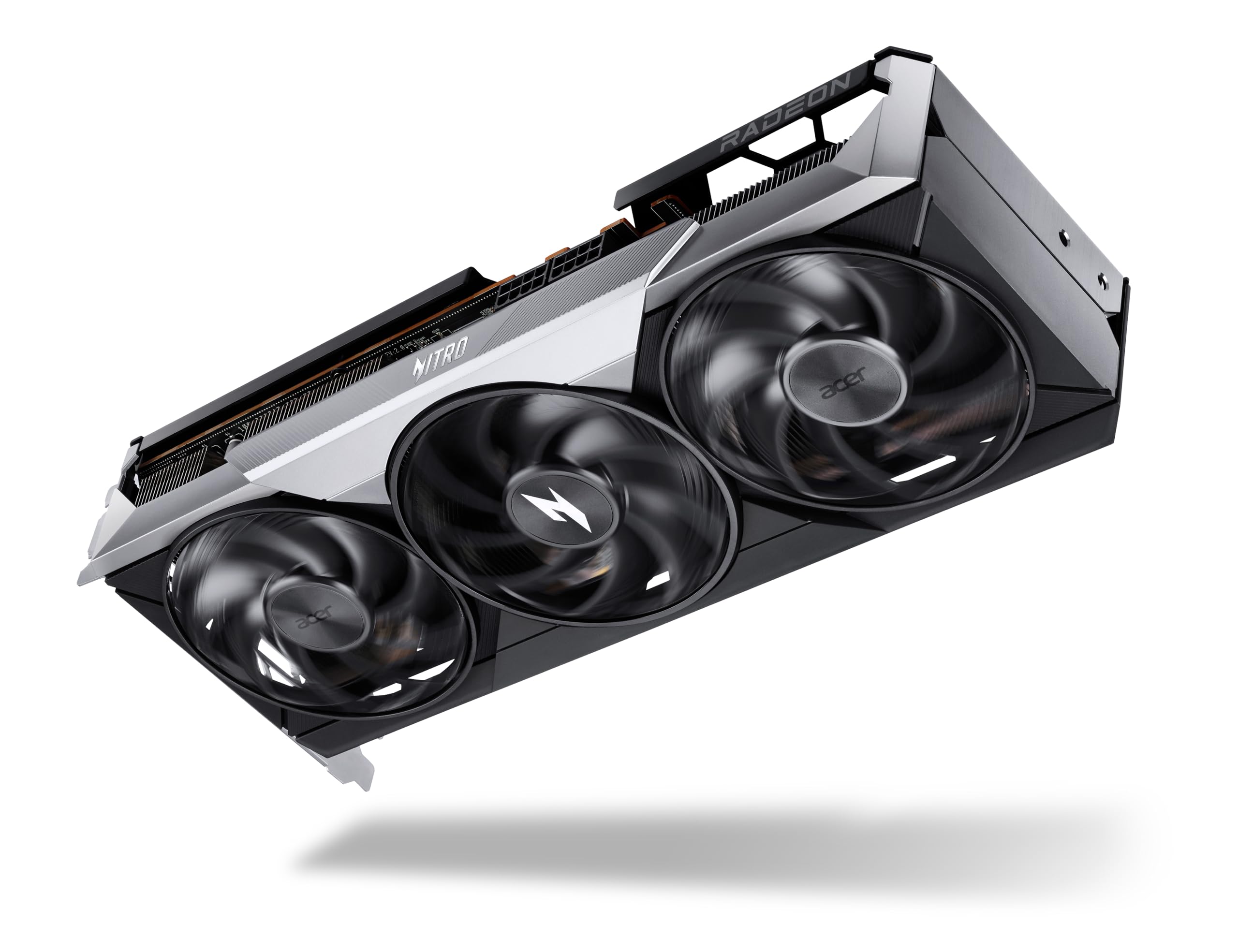 Acer Nitro Radeon RX 9070 OC - AMD Grafikkarte (16 GDDR6, 256 Bit, PCIe 5.0 x16, 1x HDMI 2.1a 3X DP 2.1) 3X Nitro FrostBlade, 2x8 pin, Slot Space: 2.5