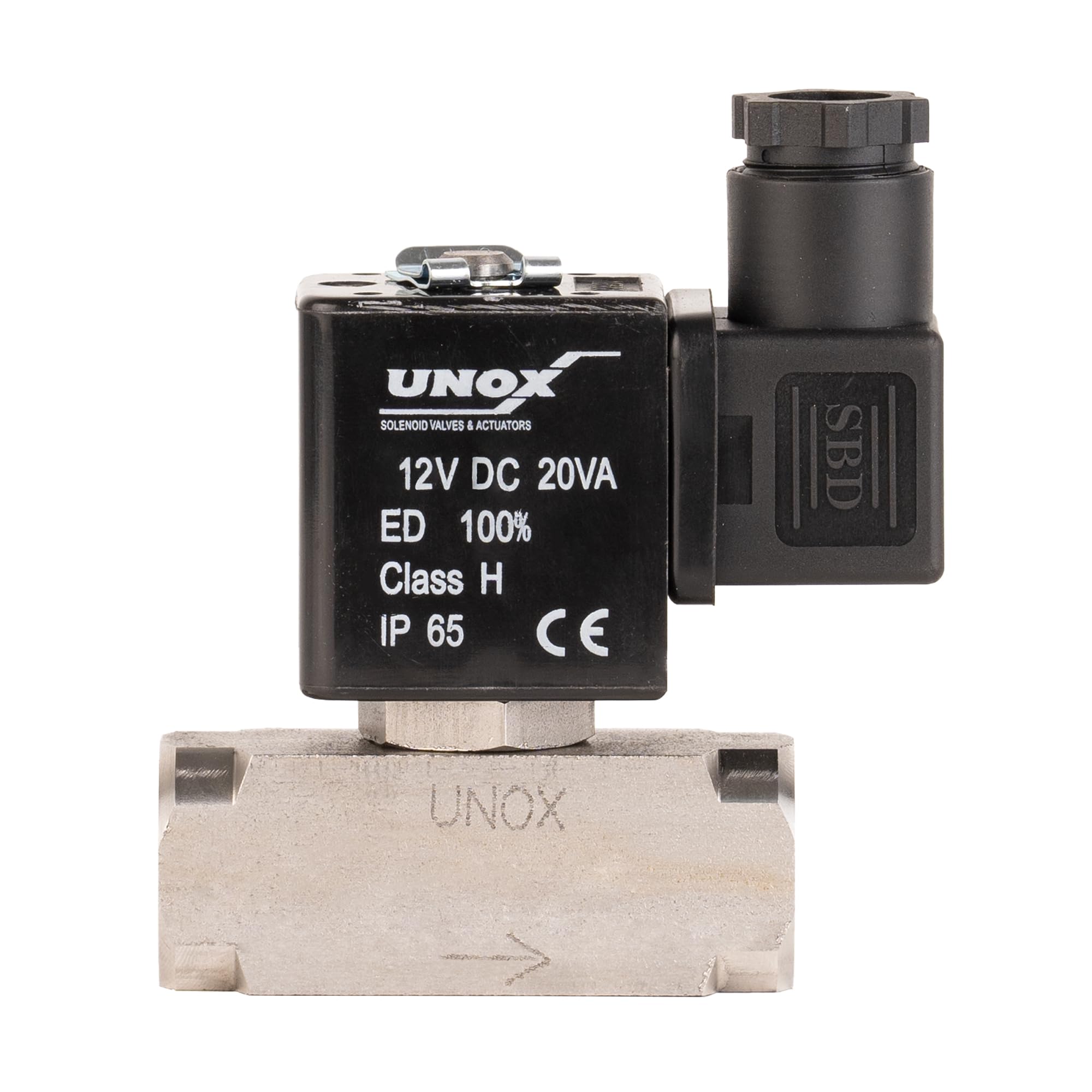 UNOX Válvula solenoide NPT de 1/4 pulgadas de 12 V CC, válvulas solenoides de control de acero inoxidable AISI316 normalmente cerradas, válvula de control fiable multiusos de 0,5 a 16 bares, para agua