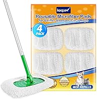 Vista 15 de KEEPOW Almohadillas de microfibra reutilizables compatibles con trapeador Swiffer Sweeper, paños de barrido en seco, repuestos de paño de trapeado