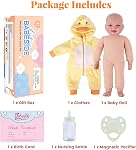BABESIDE Ensemble de poupée pour bébé légère – 15" Poupée douce réaliste pour les filles, facile à transporter & Châssis – Faites semblant de jouer & Cadeau