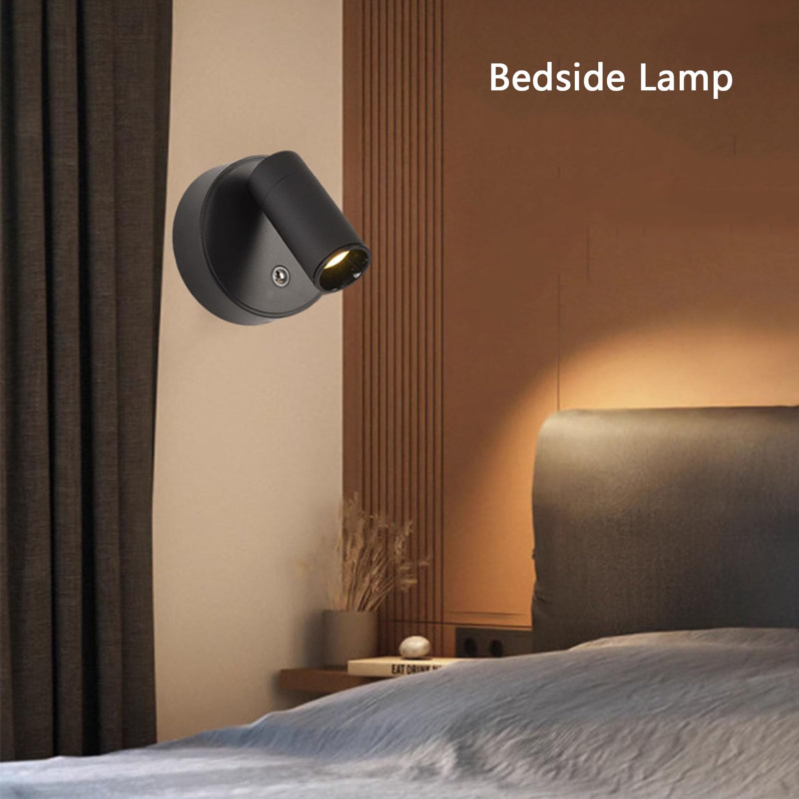 Lampada da Parete LED Senza Fili, Lampada da Lettura a Parete con Controllo Touch, Luce a Batteria, nessun Cablaggio richiesto, Illuminazione a Parete per Camera da Letto, Hotel, b