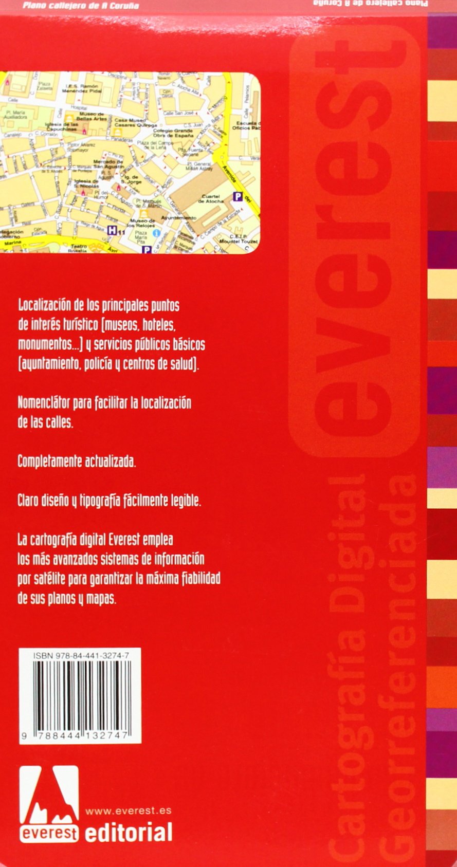 Plano callejero de A Coruña. Con mapa de carreteras de la provincia: Escala plano 1:8.000. Escala mapa: 1:300.000 (Planos callejeros / serie roja)