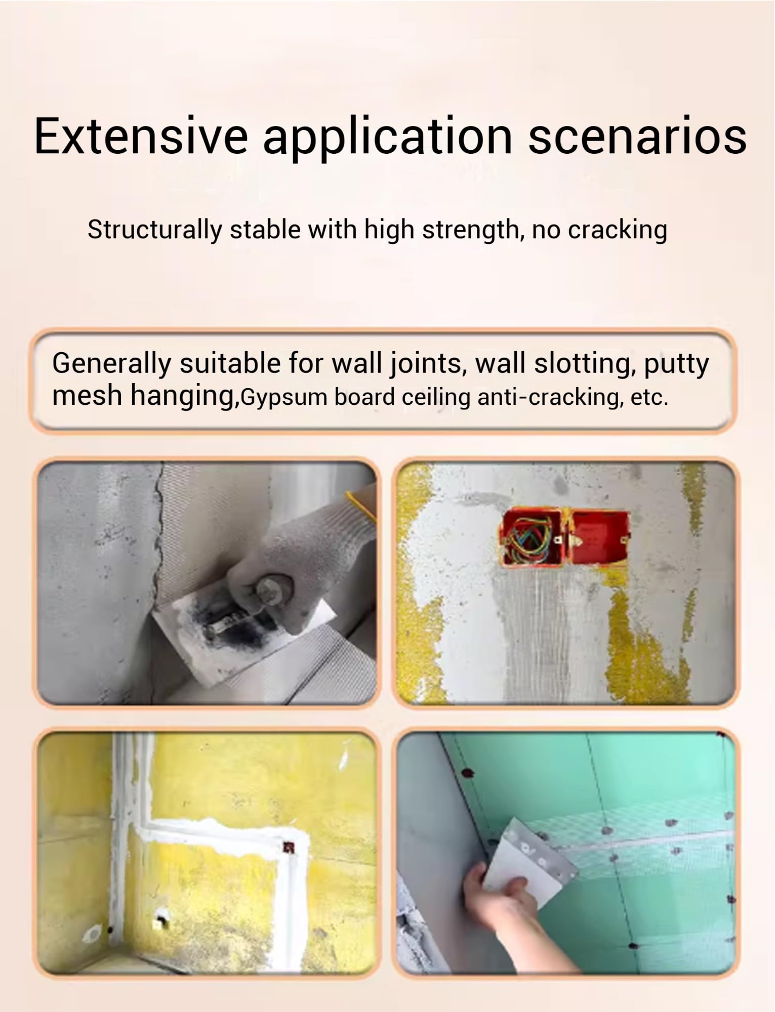 Rouleau de treillis en fibre de verre de 25 m (82 pi) : résistance et stabilité accrues for le renforcement des joints de fissures murales, de murs intérieurs et extérieurs et de plafonds.(20cm)