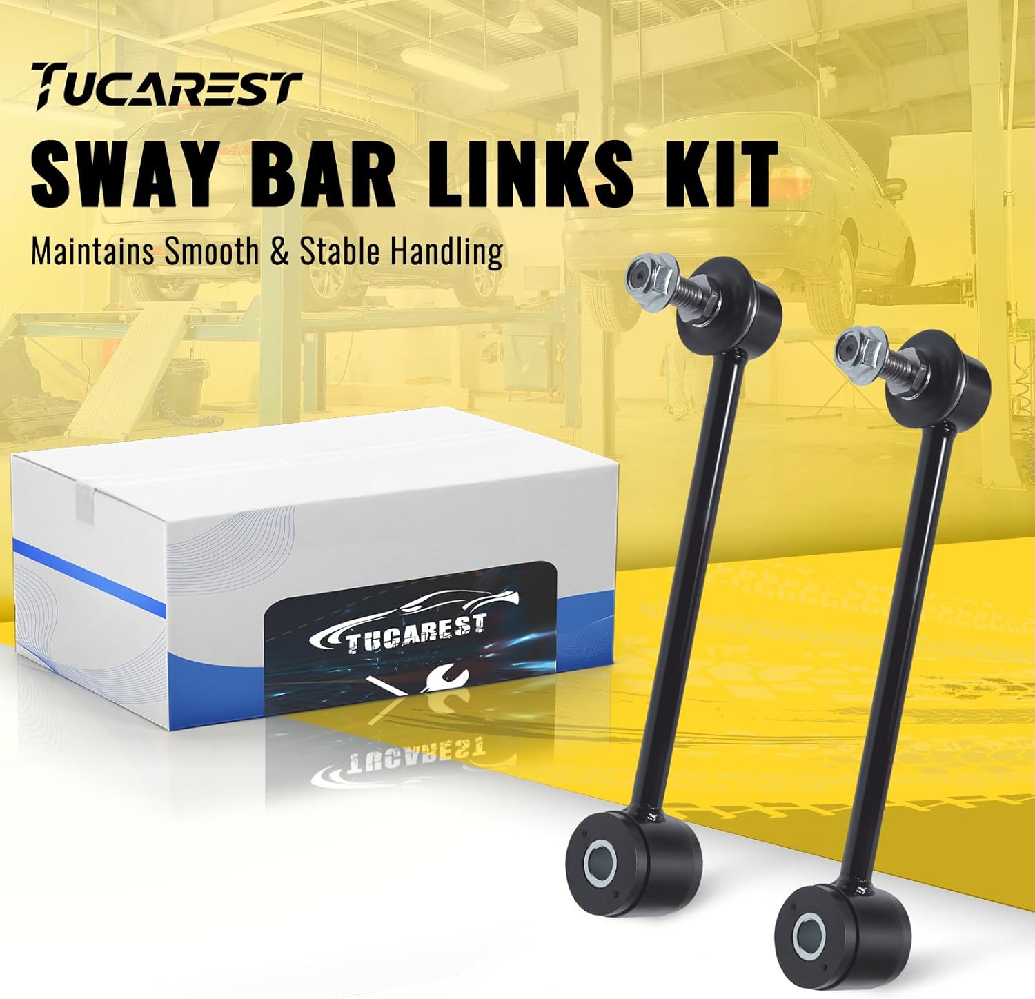 TUCAREST Rear Stabilizer Sway Bar Link 2Pc K6700 Compatible With 02-20 Escalade /07-13 Chevy Avalanche,00-14 Suburban 1500,01-20 Tahoe /01-20 G-MC Yukon /07-17 Je-ep Wrangler [# 52060011AB 15039569]