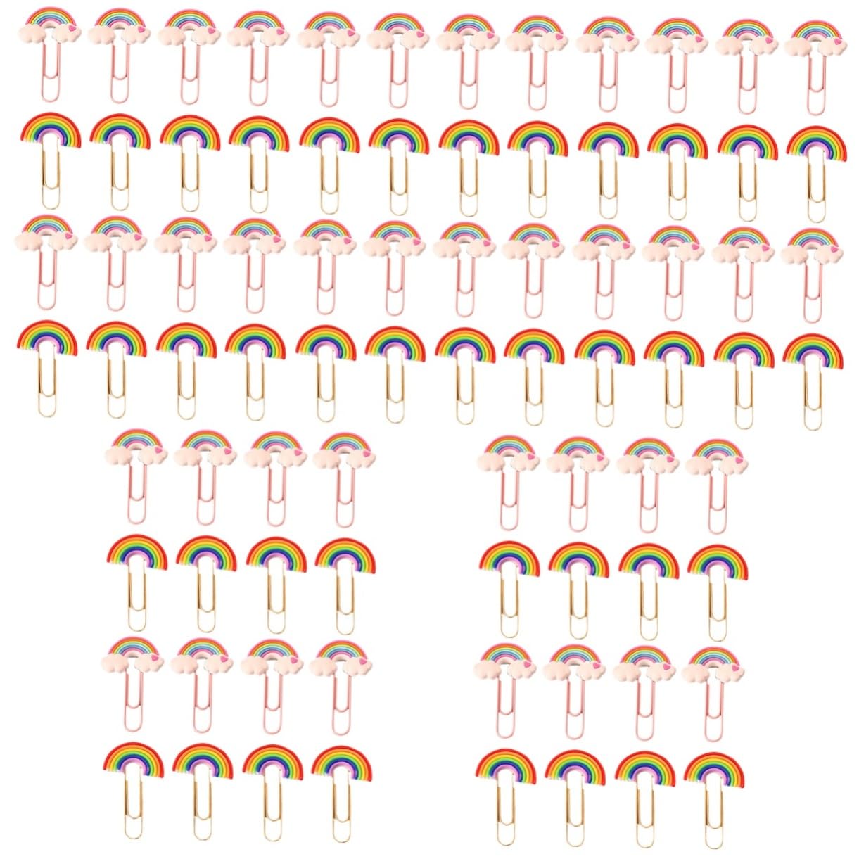 NUOBESTY 5 Sätze Regenbogen-büroklammer Süße Büroklammern Chip-clips Ästhetische Büroklammern Klicker Farbige Büroklammern Pvc Büroklammern Clips (klein Bastelklammern Colorful 16 Stück * 5