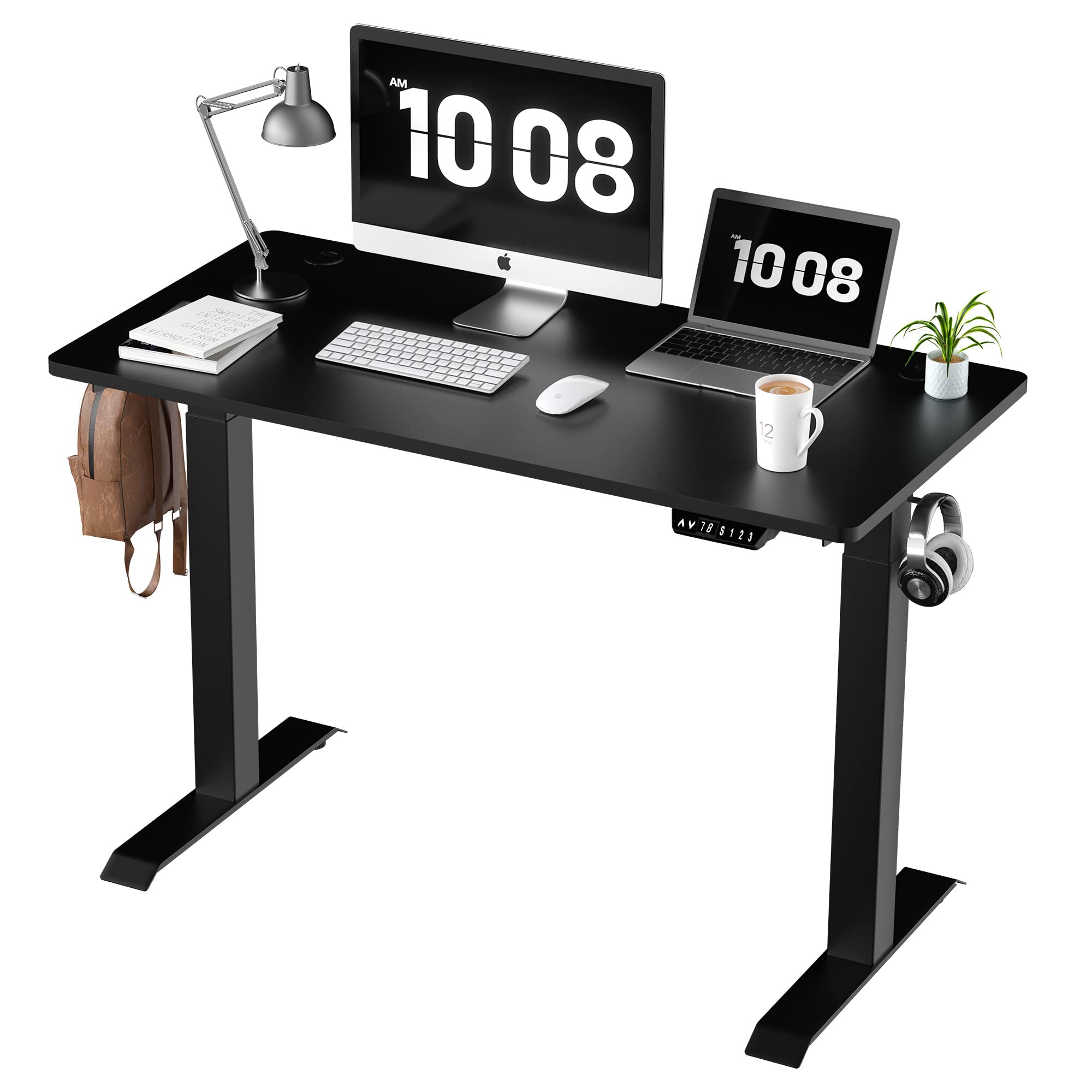 Shintenchi NSJZ Desk, 4824, Black Frame + Black Top : Amazon