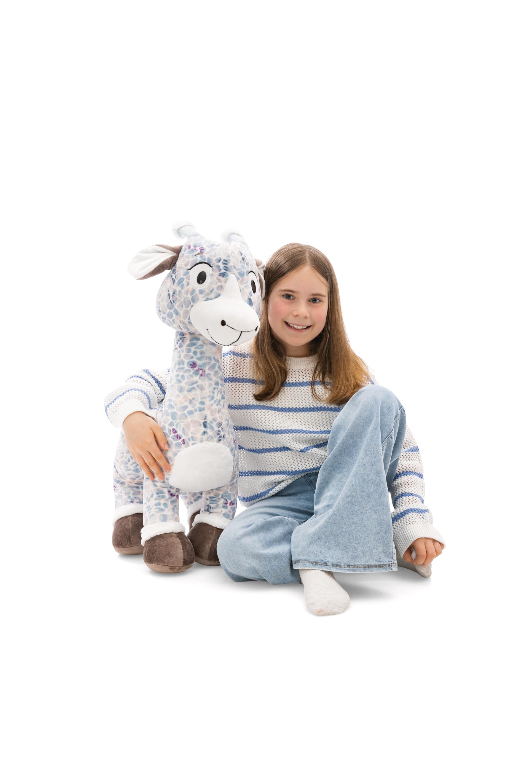 NICI Jirafa de Peluche Winny Winterfur de 70 cm, Azul, Suave muñeco NICI, Adorable Animal para abrazarlo y Jugar, Idea de Regalo para niños y Personas Adultas, 62437