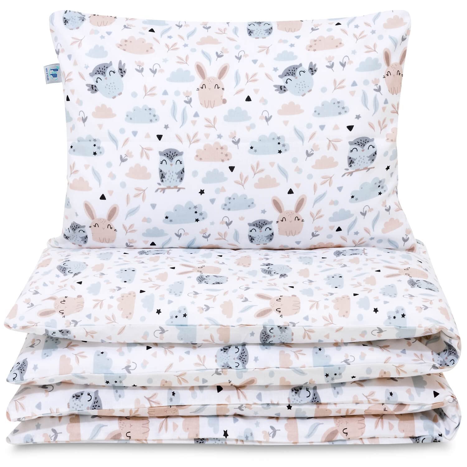 Pepi - Parure de lit pour bébé - 120 x 90 cm - Housse de couette et taie d'oreiller de 60 x 40 cm - En coton 100 % - Anti-allergique - Forest Firends