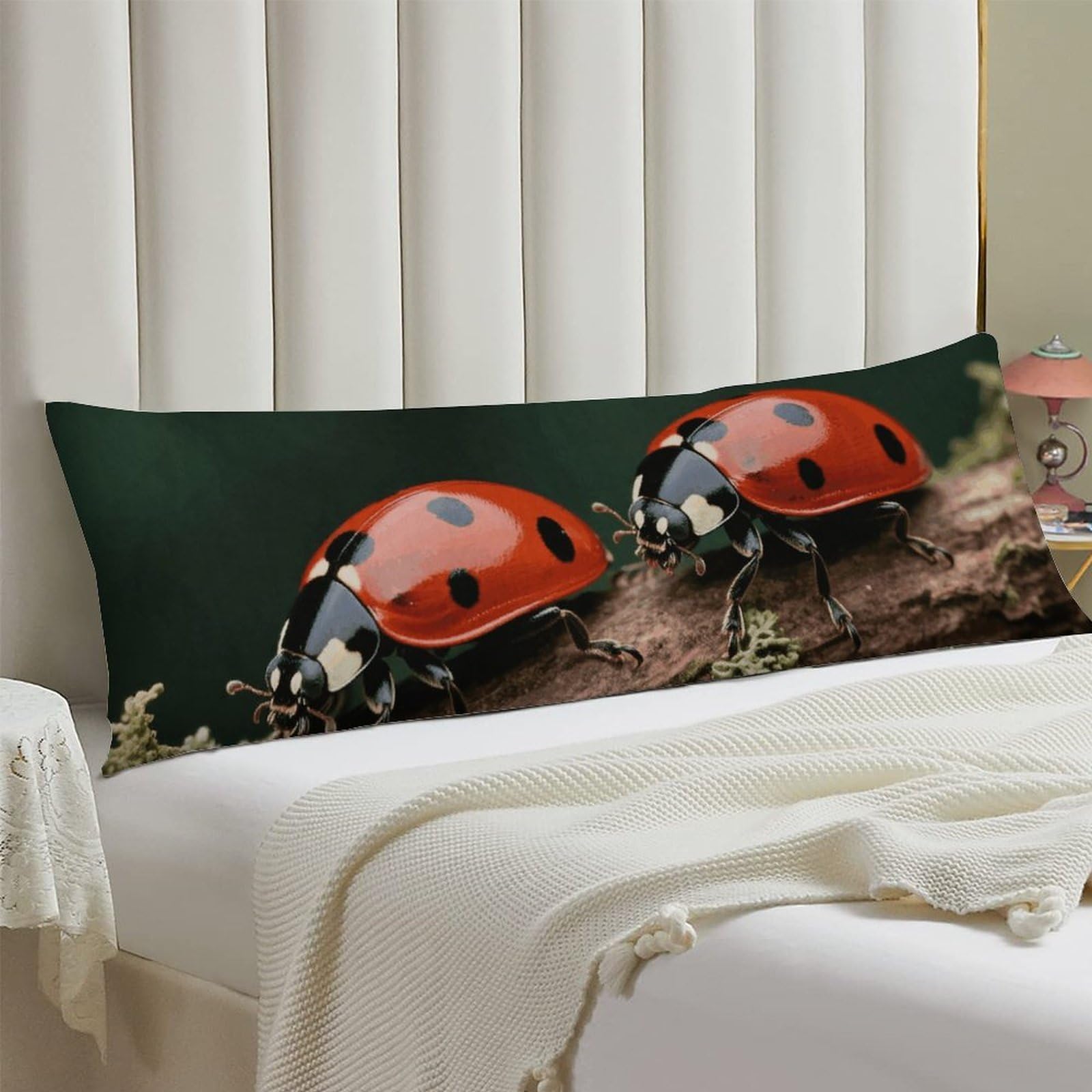 Body Pillow Cover 20x54 Long Pillow Case with Invisible Zipper Breathable Microfiber Ladybug Pillowcase Soft Cozy Protector for Bedroom Couch Sofa Bed Home Decor All Seasons