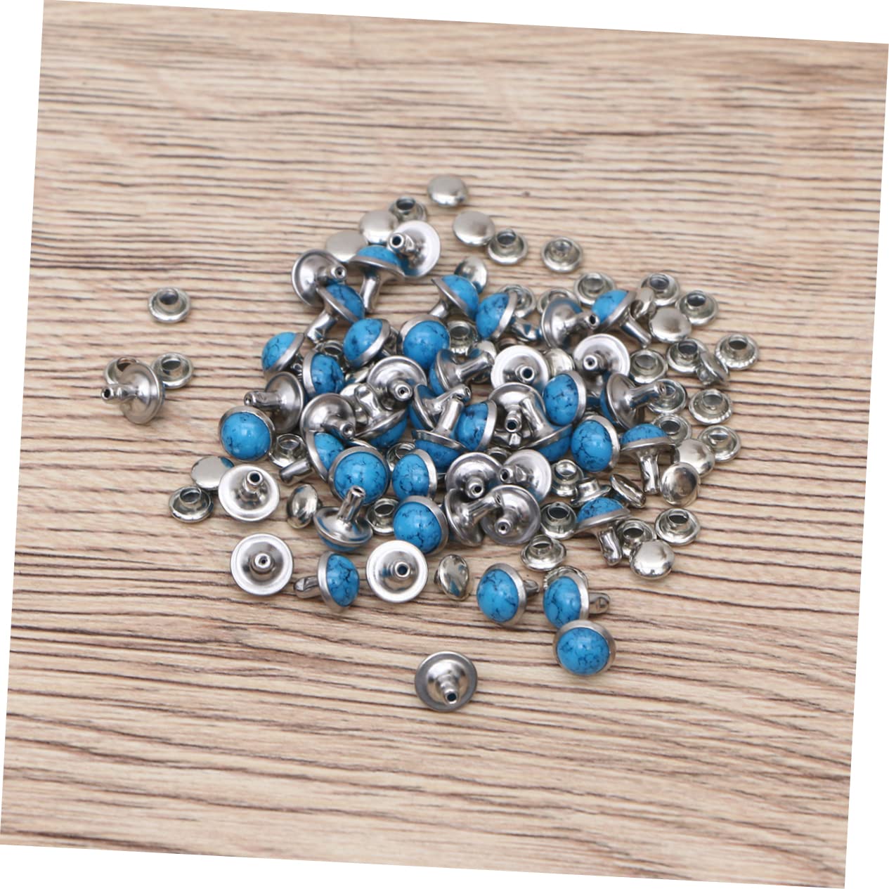 NUOBESTY 300 Piezas Turquesa Remache Accesorios Cierres A Presión Coser Broches Para Contenedores De Accesorios De Bricolaje Puntos Tachuelas Accidente Cinturón Punk Zapato Bolsa