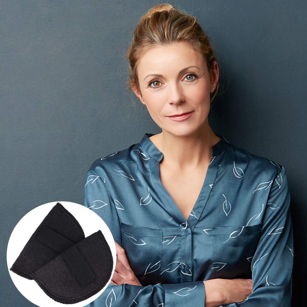 EXCEART Foam Shoulder Pads Sewing Shoulder Pads Soft Covered Set-in Shoulder Enhancer for Blazer Blouses T Shirt Clothes Black