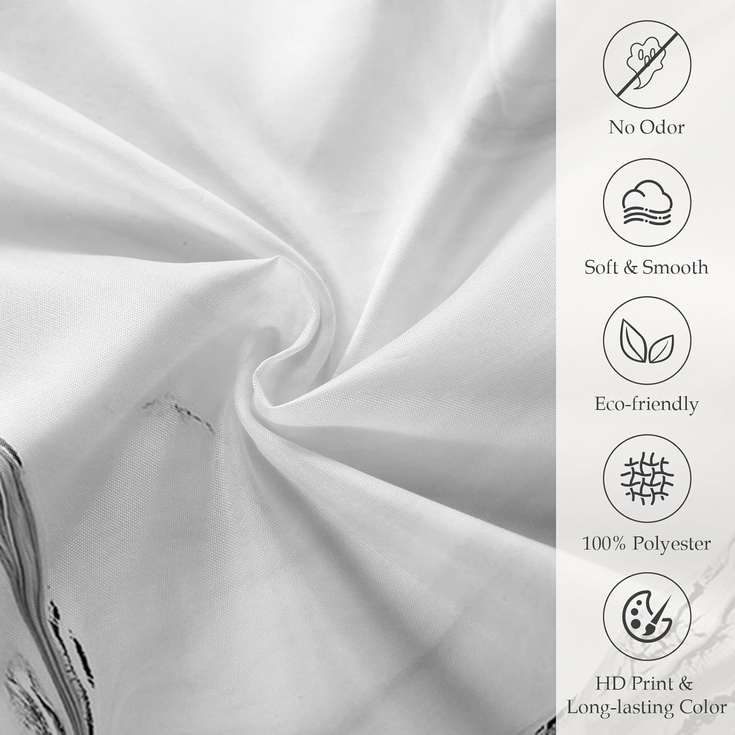 deFouliao Shower Curtains for Bathroom, Light Grey Marble Shower Curtain, Waterproof Fabric Bathroom Shower Curtain Modern Faux Stone Pattern Bathroom Decor with Hooks, Machine Washable, 72x84 Inch