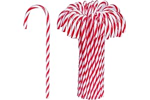 30 Count Small Plastic Christmas Candy Cane Ornaments