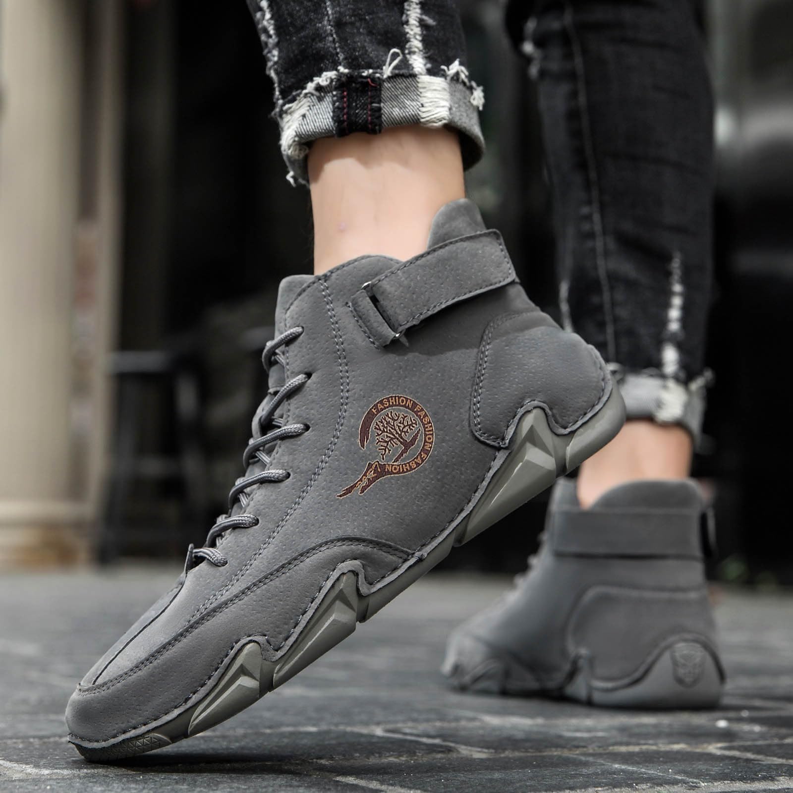 Zapatos para hombre, modernos, informales, cómodos, de caña alta, cálidos, de forro polar, para exteriores, botas para hombre