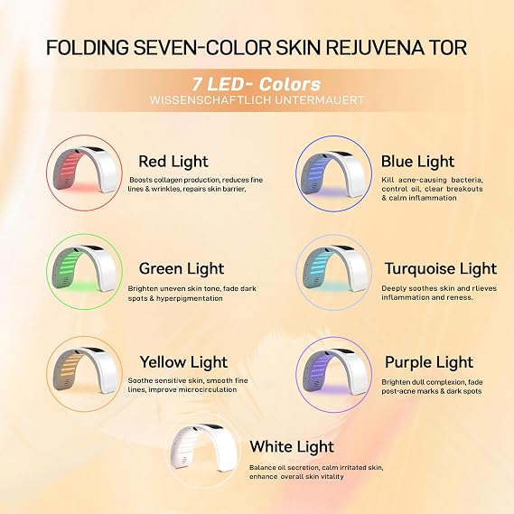 Red-Light-Beauty-Mask,LED Light Beauty for Face,7 Colors LED Face Mask Facial, LED Beauty Light with Spray Function,Skin Care Equipment at HomeFacial Skin Care Tool for Mask,Neck,Body
