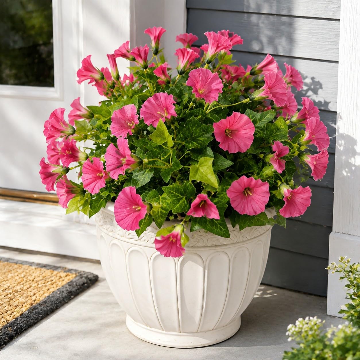 Aisamco Artificial Flowers Plants for Outdoor and Indoor Decoration,6 Bundles Fake Silk Morning Glory Flower UV Resistant for Home Planter Porch Patio Yard Garden Balcony DΓ©cor (Rose Red)