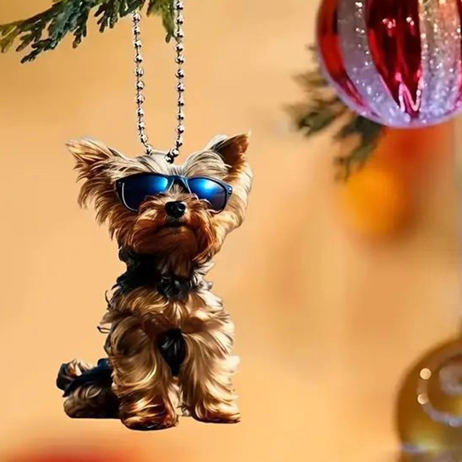 2 Ciondoli Per Specchietto Retrovisore A Forma Di Cane - Decorazione Auto In Acrilico, Simpatici E Colorati - copertina