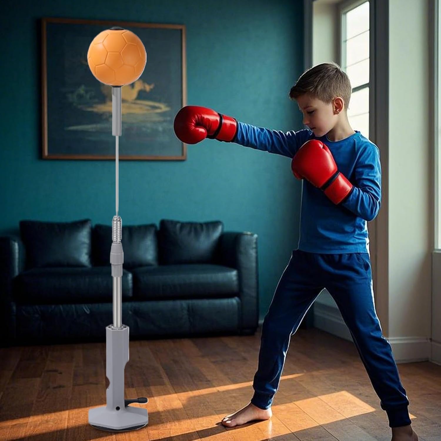 Reflex Punching Bag – Adjustable Stand spedballs, Sturdy Suction Cup Attachment, High-Impacts Resistant Material, Compact Easy Setup, Versatile Exercise Gear | Training Equipment for Children Adults