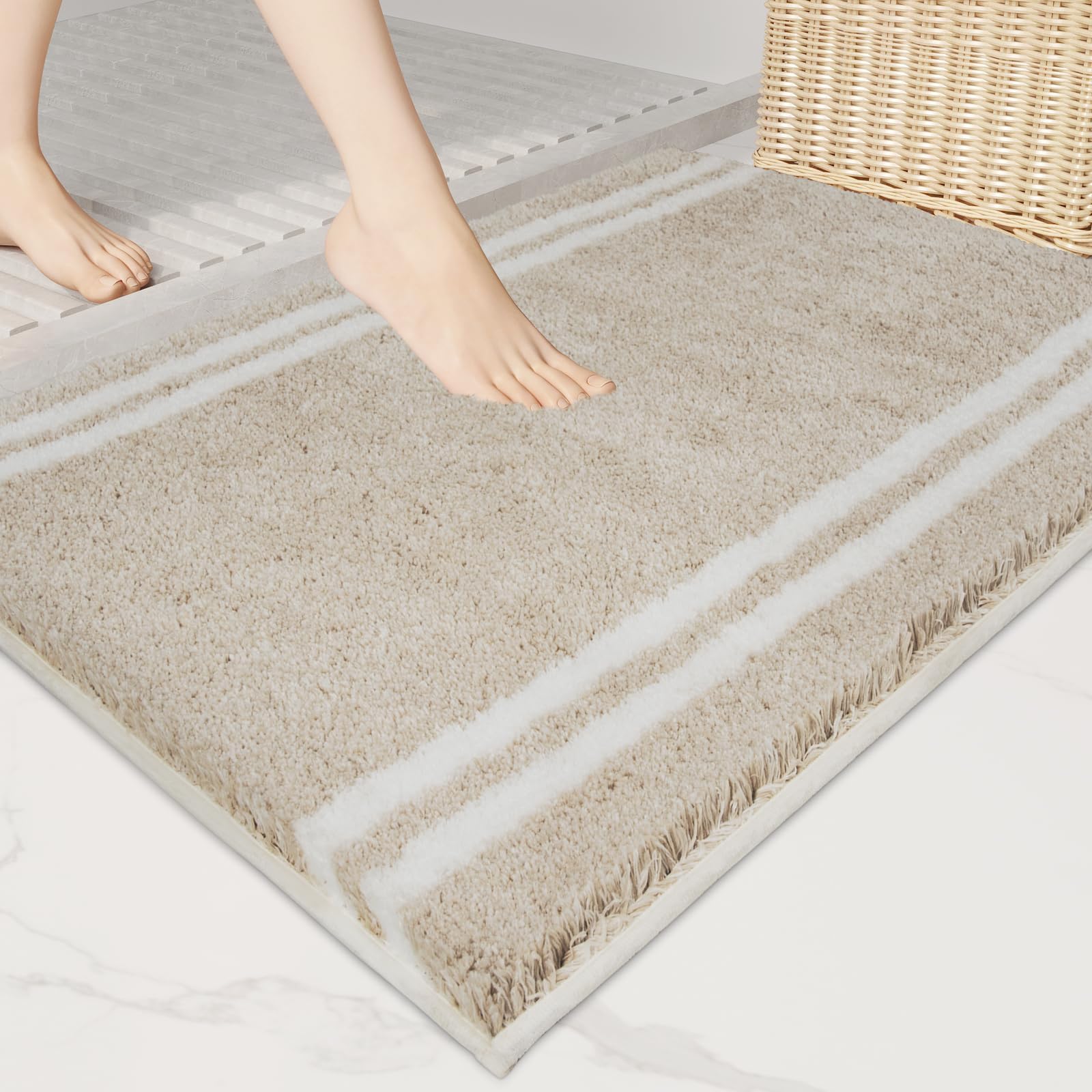Amazon.com: LUMI Premium Bath Rug, Extra Soft and Absorbent Bathroom Mat, Quick Dry, Non Slip ...