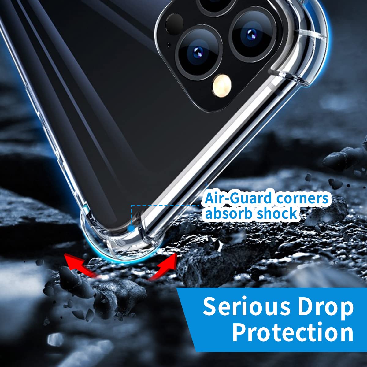 Whioltl Cover Per IPhone 14 Pro, Custodia Protettiva Trasparente Con Retro Rigido E Bordo Morbido TPU, Airbag Anticaduta, Compatibile Con Ricarica Wireless