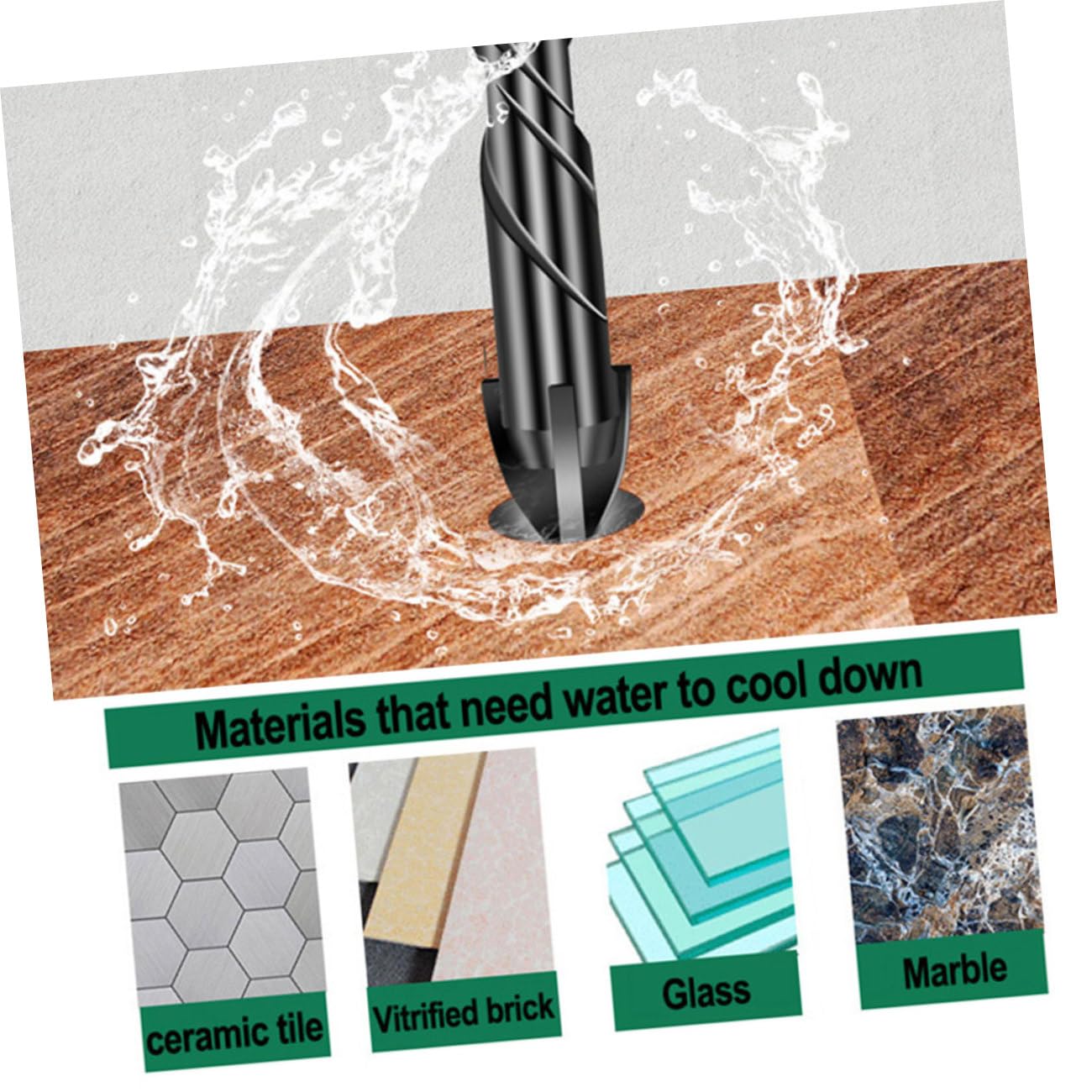 7pcs Spiral Drill Bit Blade Design for Ceramics Glass High Hardness Hole Opener Tools Reinforced Head for Durability Compatible with Hand Electric Drills