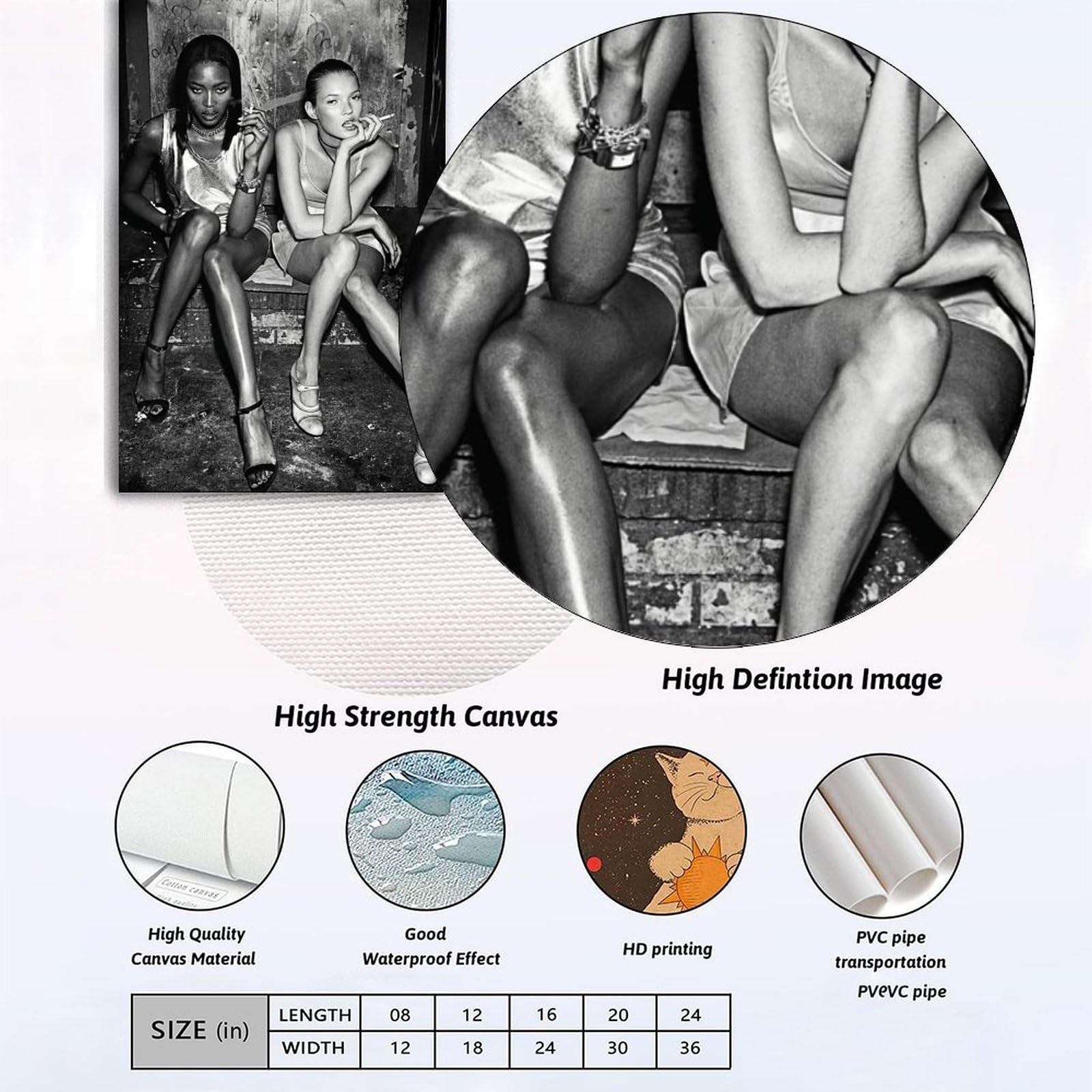 Kate Poster Set 3-teilig - Retro Musik Leinwanddrucke 20x30cm Für Wanddeko