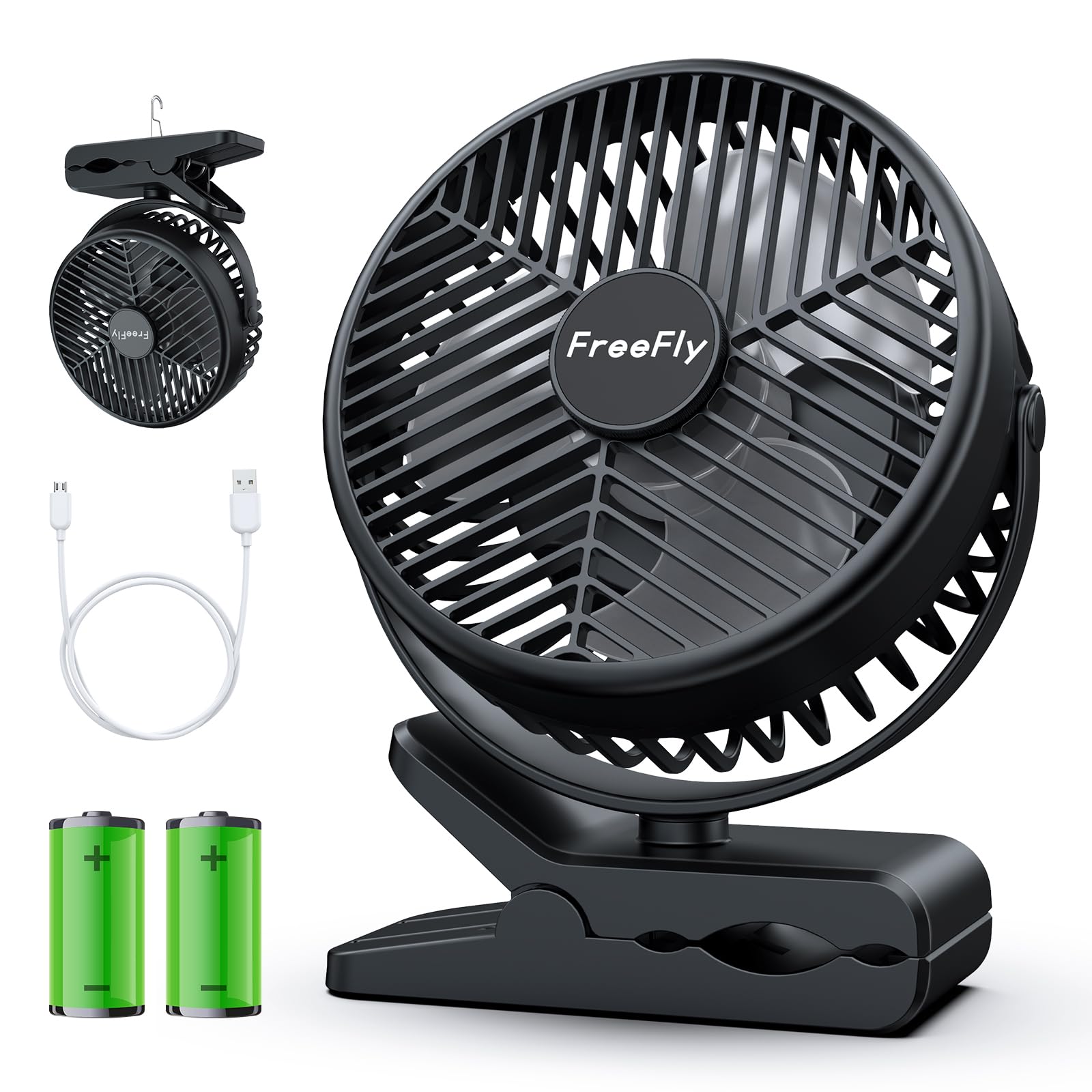 Amazon.co.jp: 【10000mAh電池内蔵】FreeFly 充電式クリップ扇風機