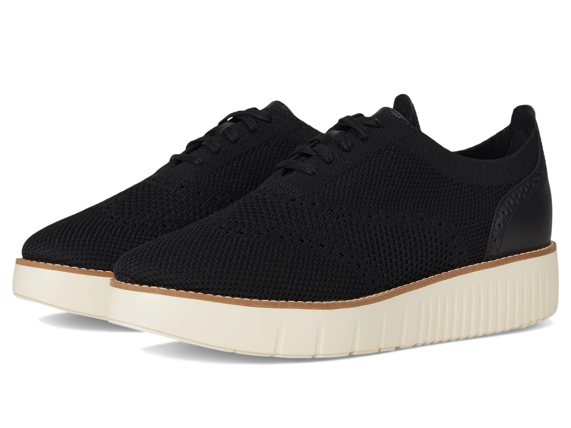 Women's Grand City Platform Stitchlite, Black Knit/Ivory, 8.5 Wide-image-4