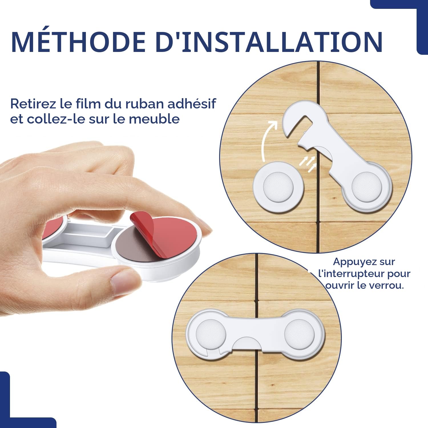 12 Pièces Bloque Porte Bébé, Bloque Tiroir Securite Enfant, Bloc Porte Securite Bebe, Sécurite Domestique, Securite Placard Enfant pour FenêTre RéFrigéRateur, AdhéSif Fort Sans PerçAge,Blanc
