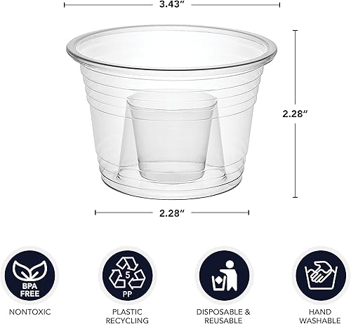 Miniatura 2 de Party Essentials Jager Blaster - Vasos de plástico suave, 3 onzas, 100 unidades, transparentes