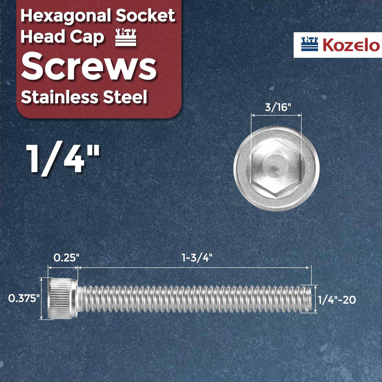 Kozelo 20pcs Socket Head Cap Screws - Image 2