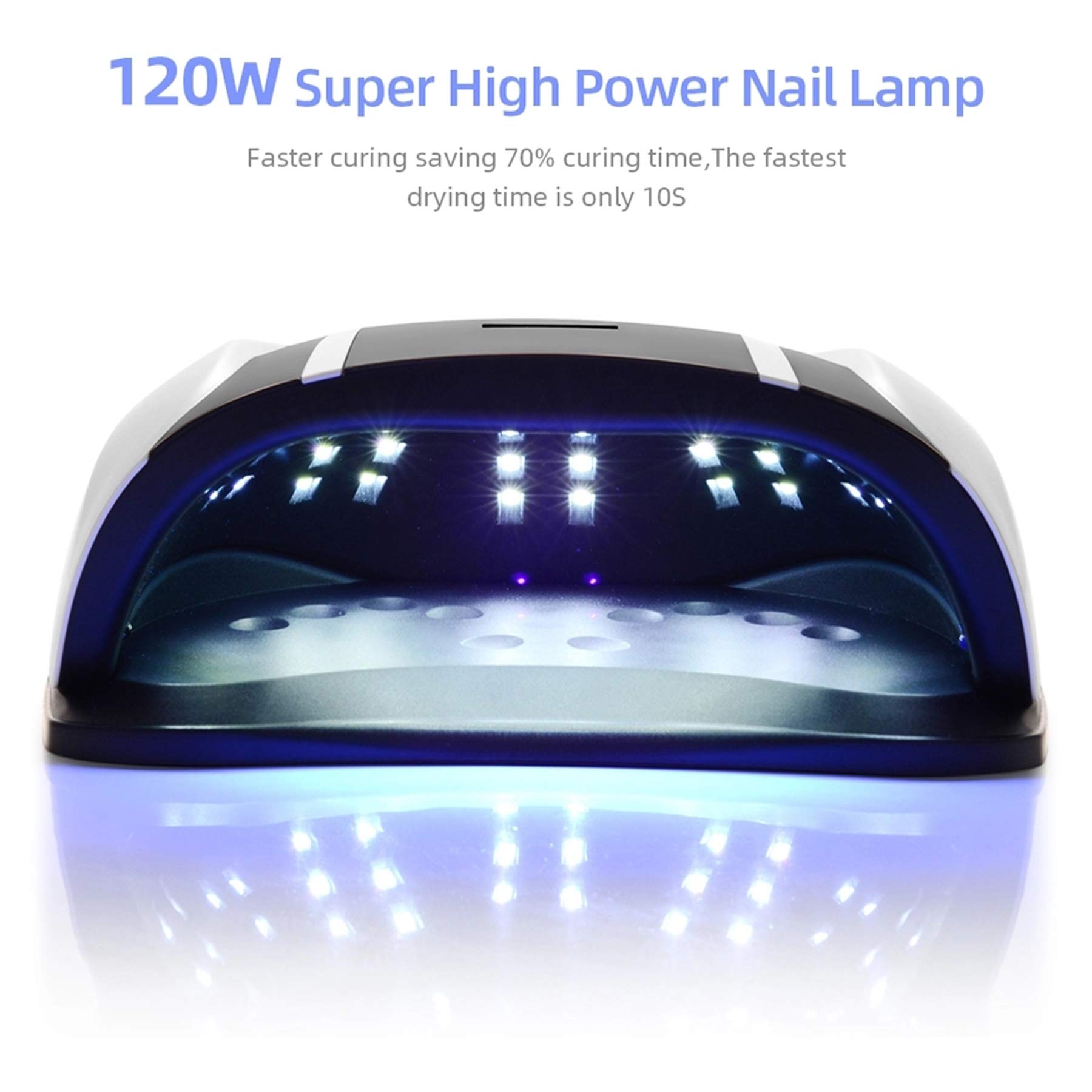 Secador de uñas de Gel UV LED - 120W 54 Piezas Cuenta de luz Dos Manos o Dos pies Lámpara de uñas de curado rápido Modo de Calor bajo y con 4 temporizadores para salón de curado de Esmalte de Gel y