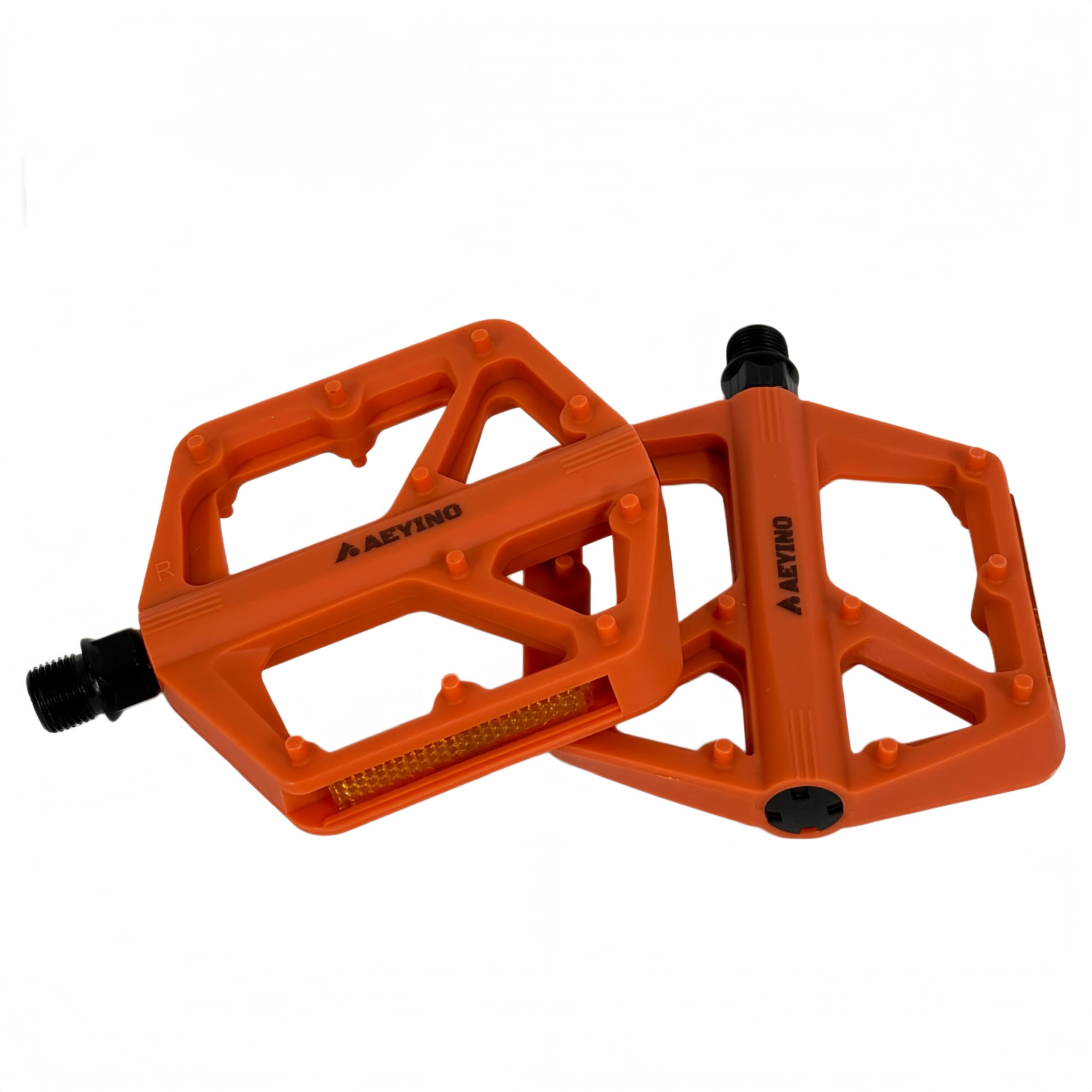 Flat Mountain Bike Pedals for Adult Bicycle Gravel Bike/Hybrid Bike 9/16" (ORANGE)