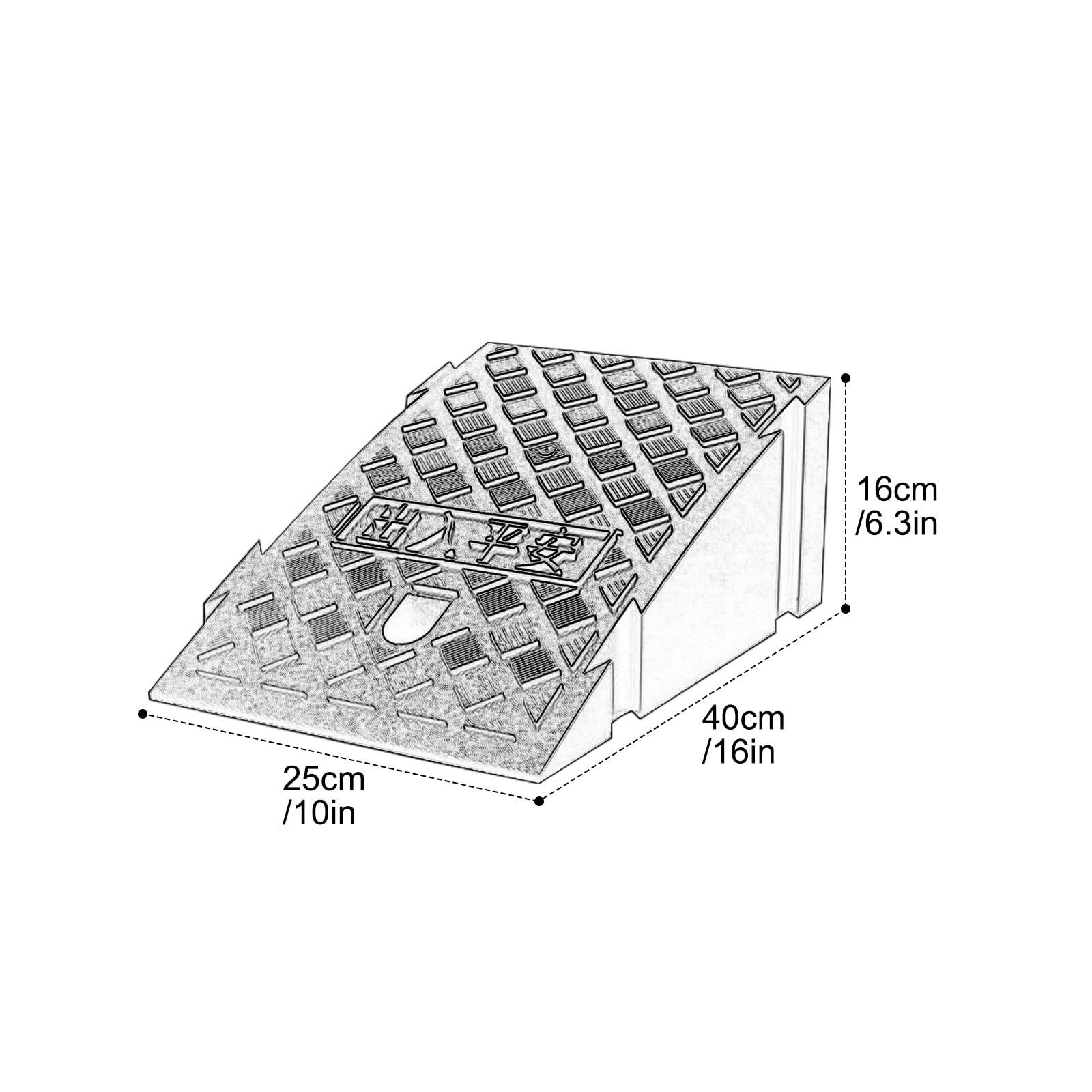 Rampas para Silla de Ruedas de Plástico, Rampas de Umbral Ligeras, Rampas para Sillas de Ruedas con Enclavamiento, para Aceras(Black,16cm/6.3in)