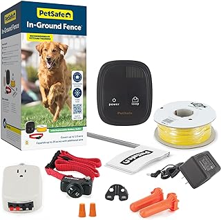 PetSafe In-Ground Pet Fence for Dogs and Cats Over 8 lb. - Waterproof with Tone and Static Correction - Invisible Fence with Electric Dog Collar
