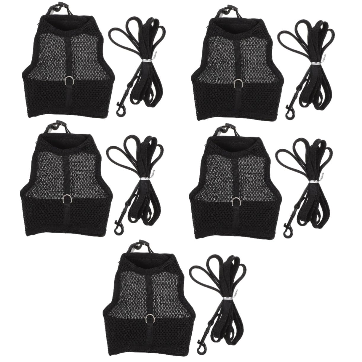 ABOOFAN 5 Ensembles Harnais de Lapin Jupe Chiot Gilet Lapin Laisse Corde de Marche de Fournitures de Marche de Cochon d'Inde Ceinture Anneau de chaîne Positionner Sangle